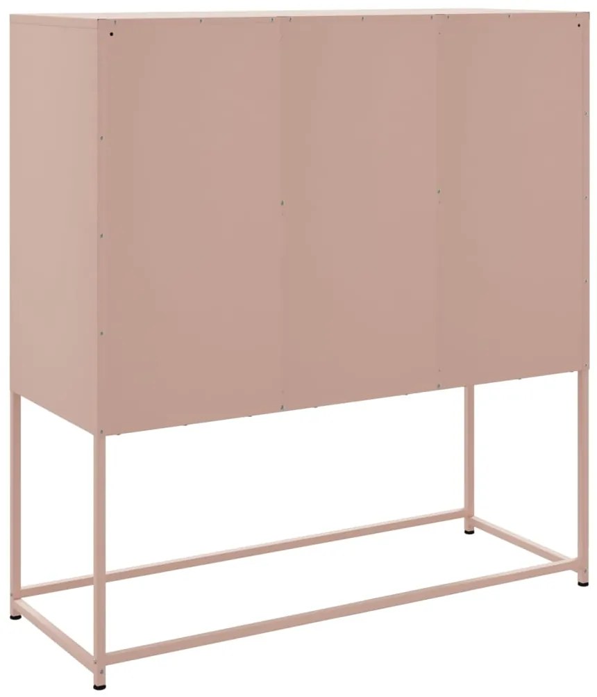 Aparador alto 100,5x39x107 cm aço rosa