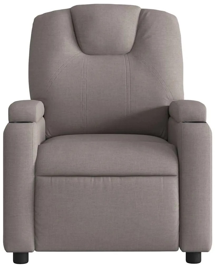 Poltrona de massagens reclinável tecido cinzento-acastanhado