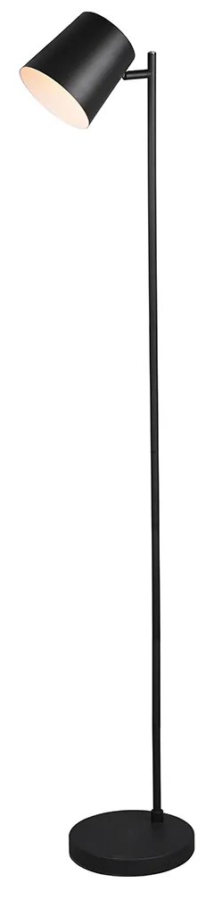 Candeeiro de pé preto recarregável com LED regulável em 4 etapas - Mateo Moderno