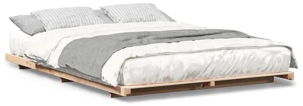 Estrutura de cama de chão Castanho 140 x 220 cm