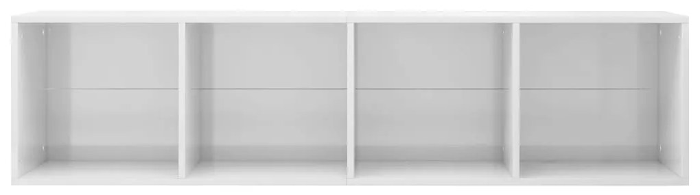 Estante/móvel de TV 36x30x143 cm contraplacado branco brilhante