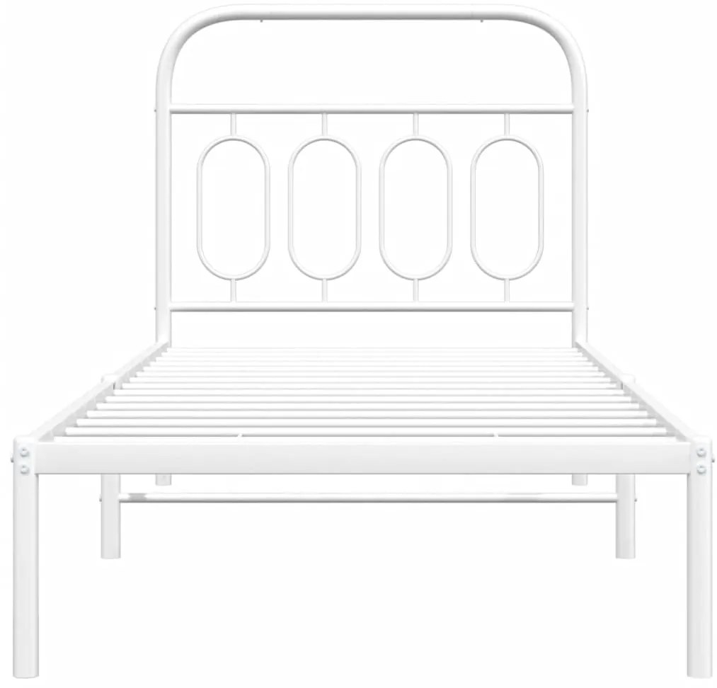 Estrutura de cama com cabeceira 90x190 cm metal branco