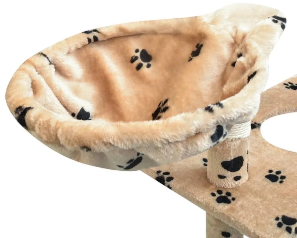 Árvore para gatos c/ postes arranhadores sisal 150 cm bege