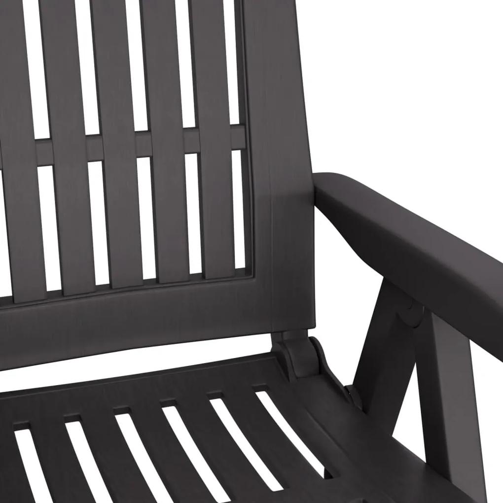 Cadeiras de jardim reclináveis 2 pcs PP antracite