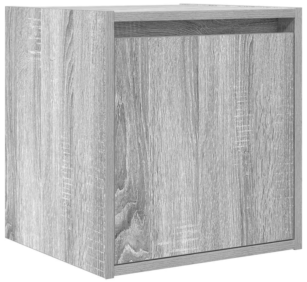 Mesas de cabeceira de parede 2 pcs 38x34x40 cm cinzento sonoma