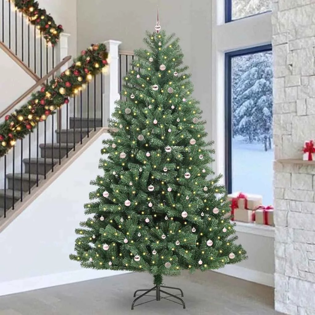vidaXL Árvore de Natal Articulada Artificial Verde 300 cm PVC e Metal