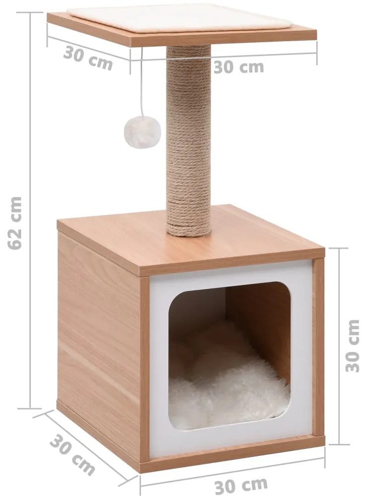 Árvore para gatos c/ tapete arranhador sisal 62 cm