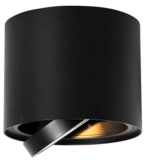Foco de teto moderno preto rotativo e inclinável AR111 - Rondoo Up