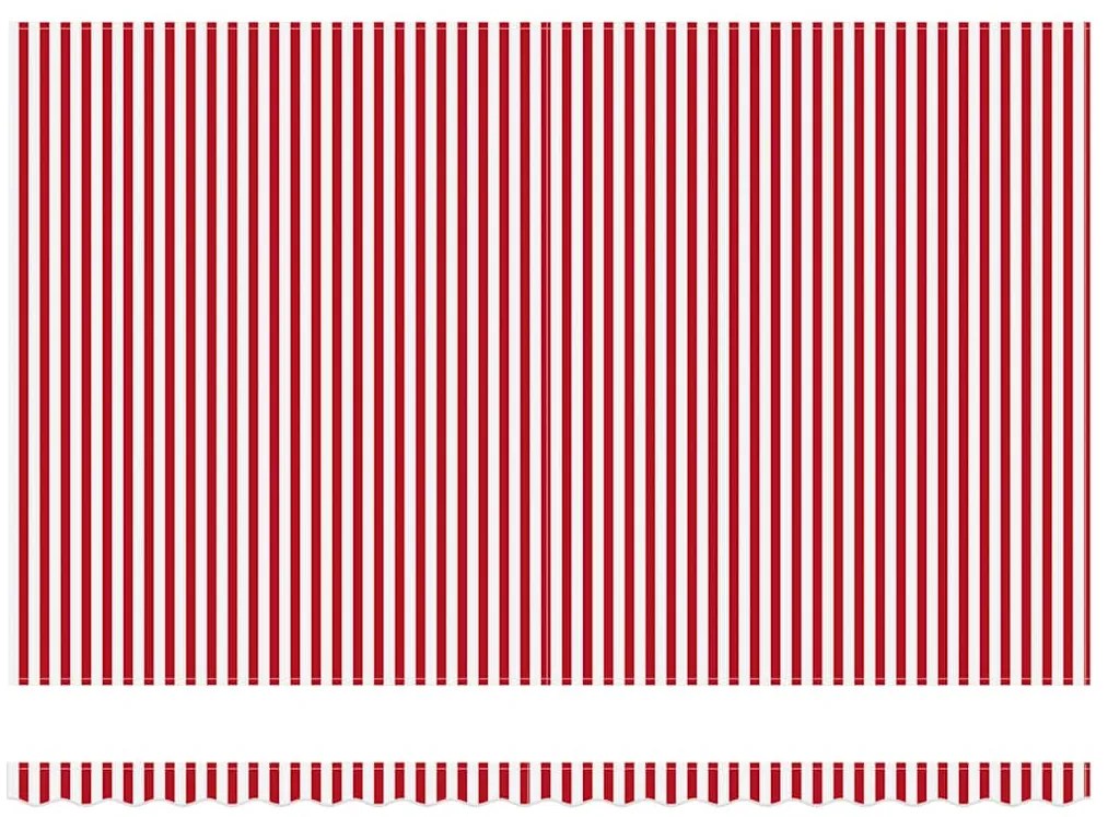 Toldo Retrátil Automático com LED Listrado Vermelho e Branco 500x300 c