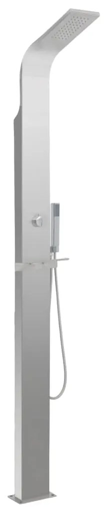 vidaXL Coluna duche de exterior aço inoxidável curvado