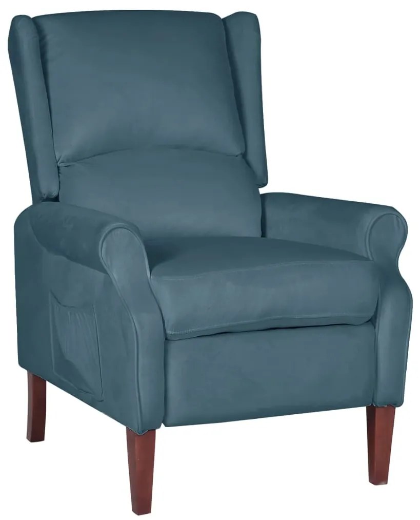 vidaXL Poltrona reclinável veludo azul