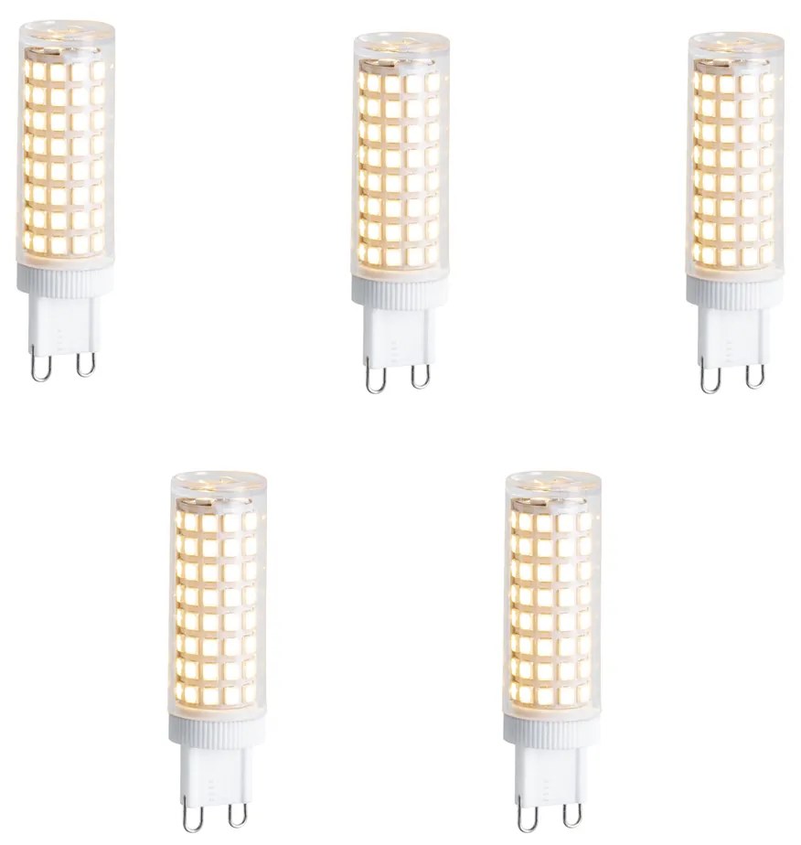 Conjunto de 5 lâmpadas LED G9 reguláveis 5,5W 500 lm 2700K