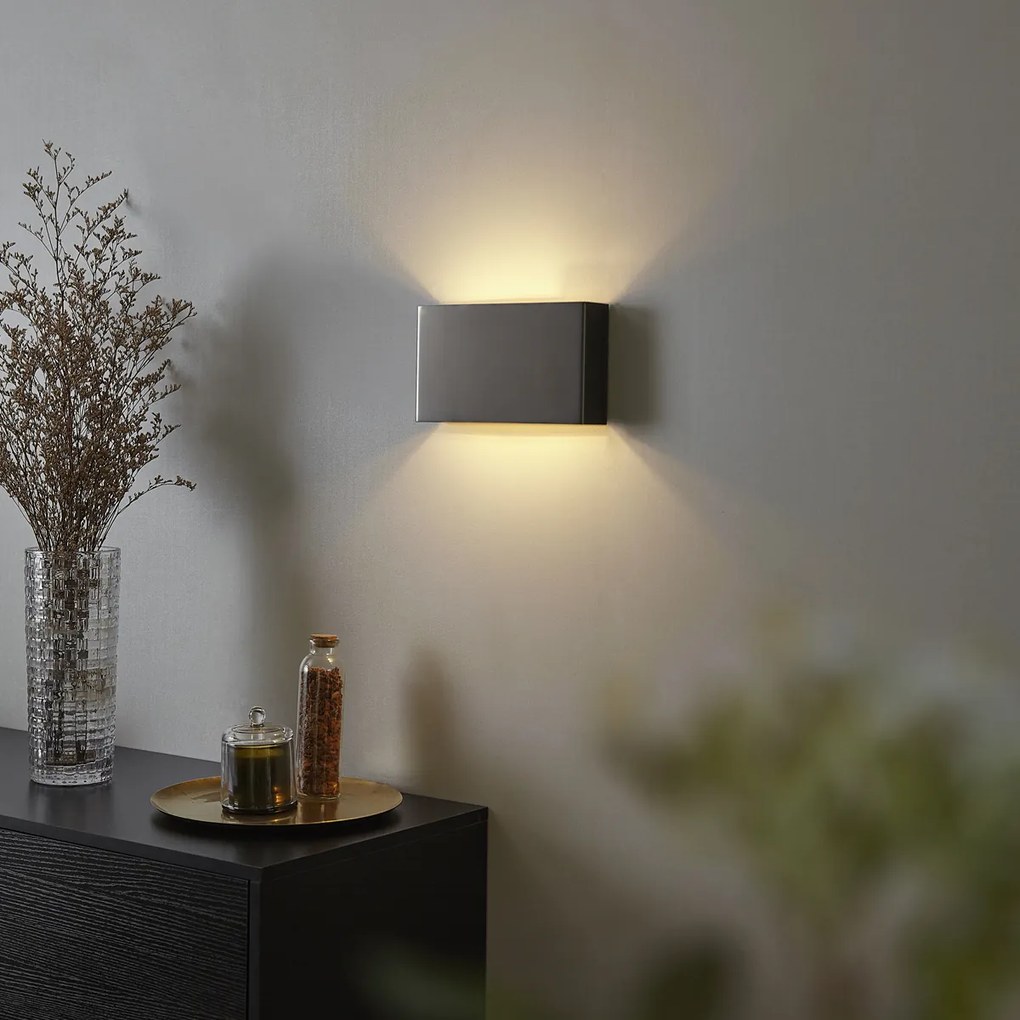 Candeeiro de Parede Moderno Gunmetal 2-Luzes - Otan