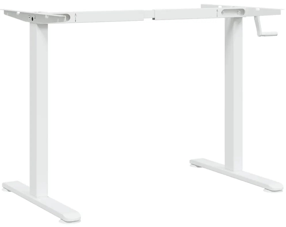 Estrutura de secretária de pé (94-135)x60x(70-114)cm aço branco