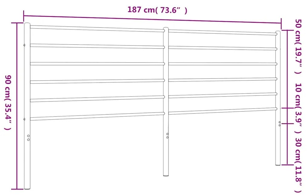 Cabeceira de cama 180 cm metal branco