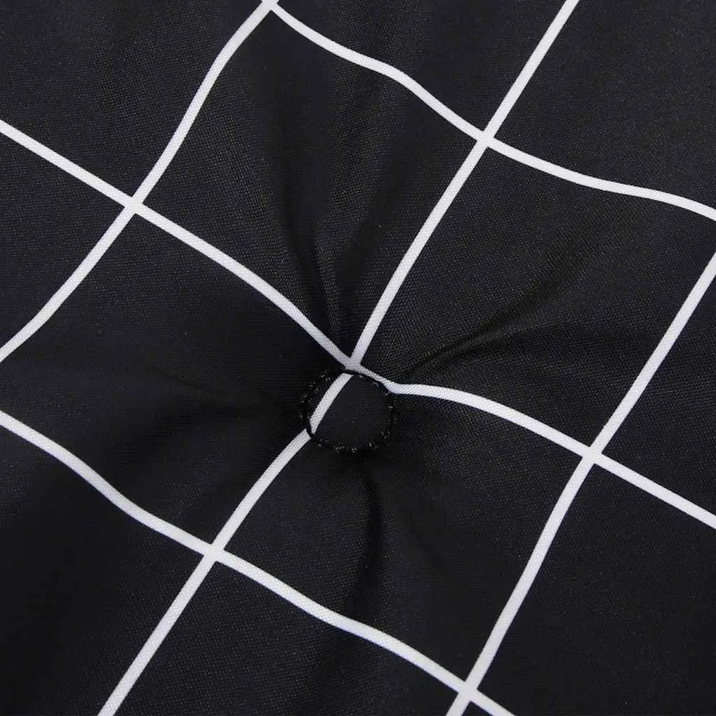 Almofadão p/ banco jardim 200x50x4cm tecido padrão xadrez preto