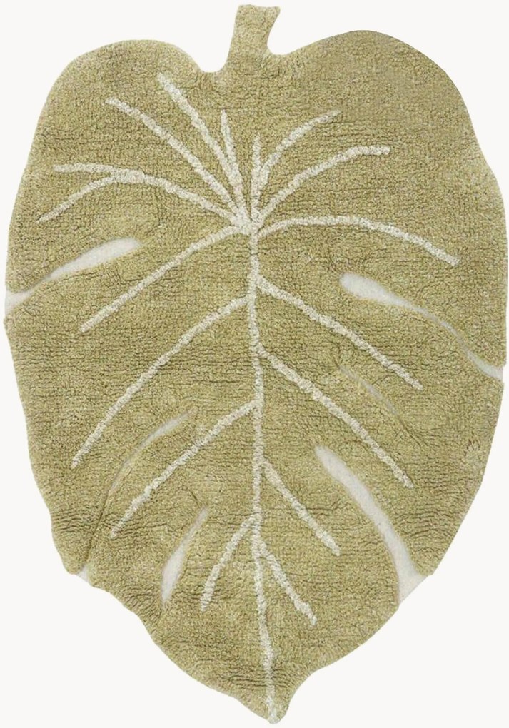 Tapete para crianças lavável tecido à mão com relevo Mini Monstera