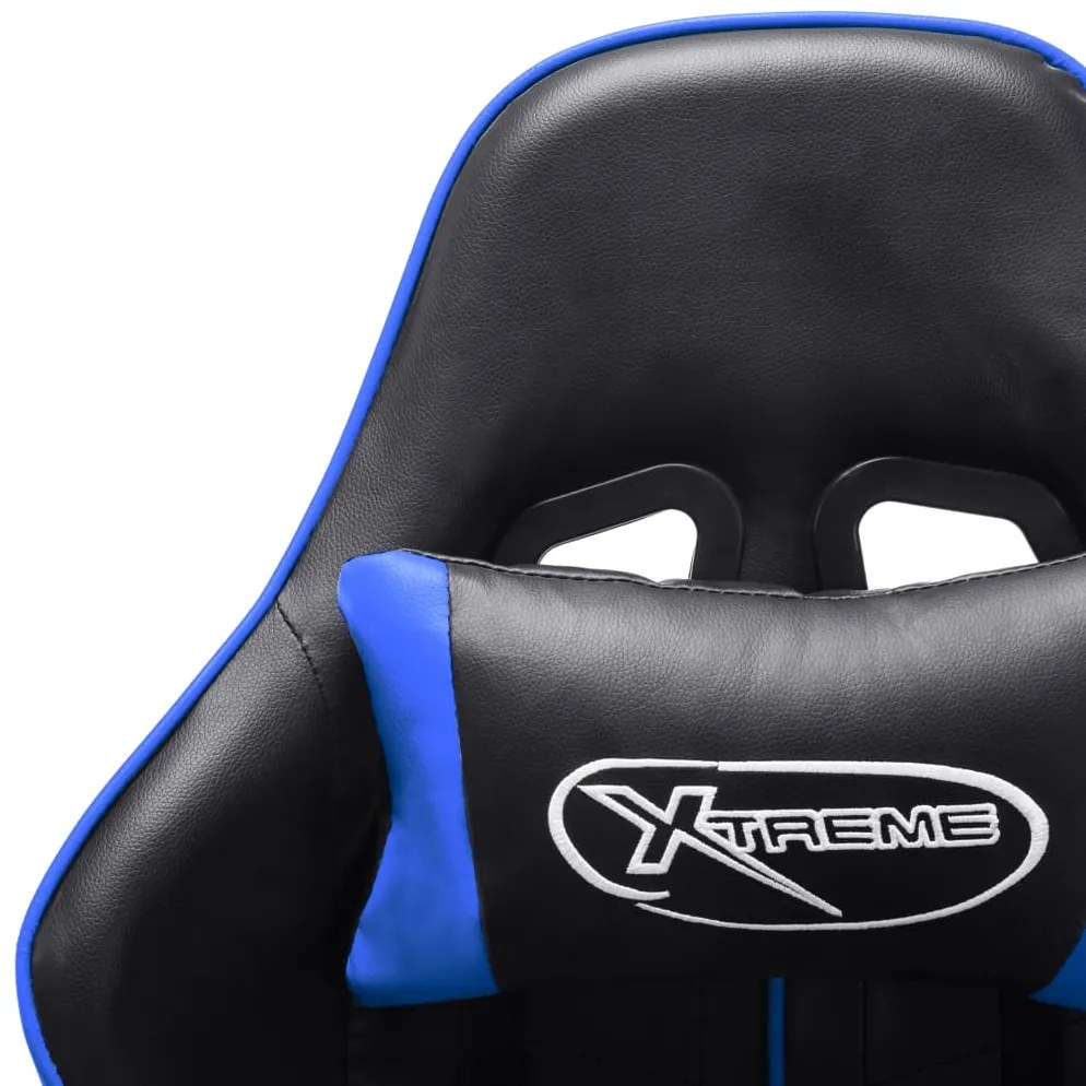Cadeira de gaming couro artificial preto e azul