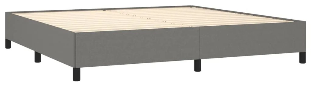 Estrutura de cama sem colchão 200x200 cm tecido cinzento-escuro