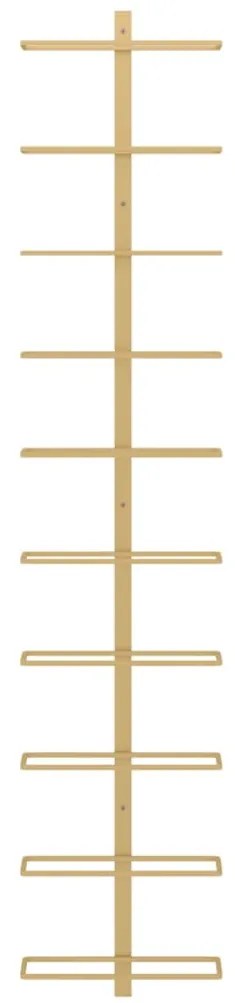 Garrafeira de parede para 10 garrafas metal dourado