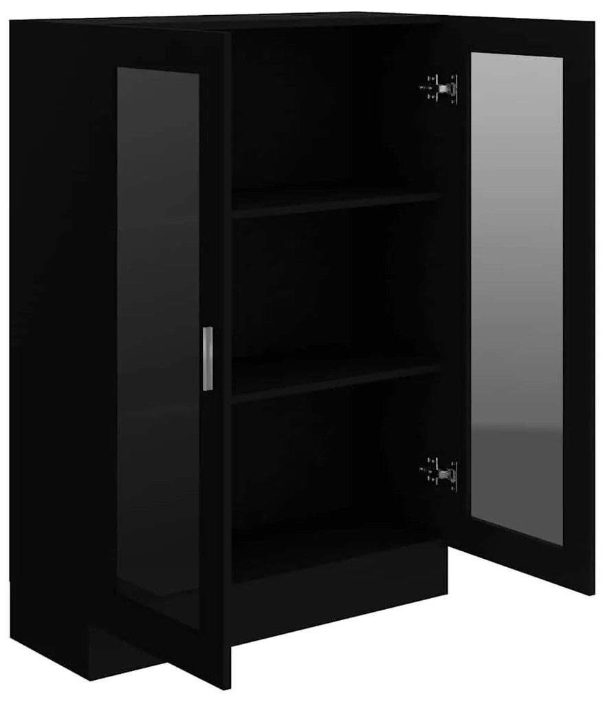 Armário vitrine 82,5x30,5x115 cm derivados de madeira preto
