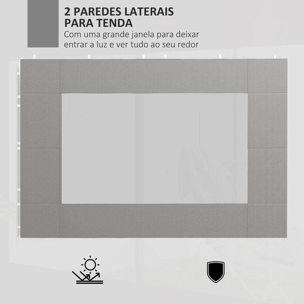 Paredes Laterais para Tenda de 2 Painéis 295x195 cm Paredes Laterais d