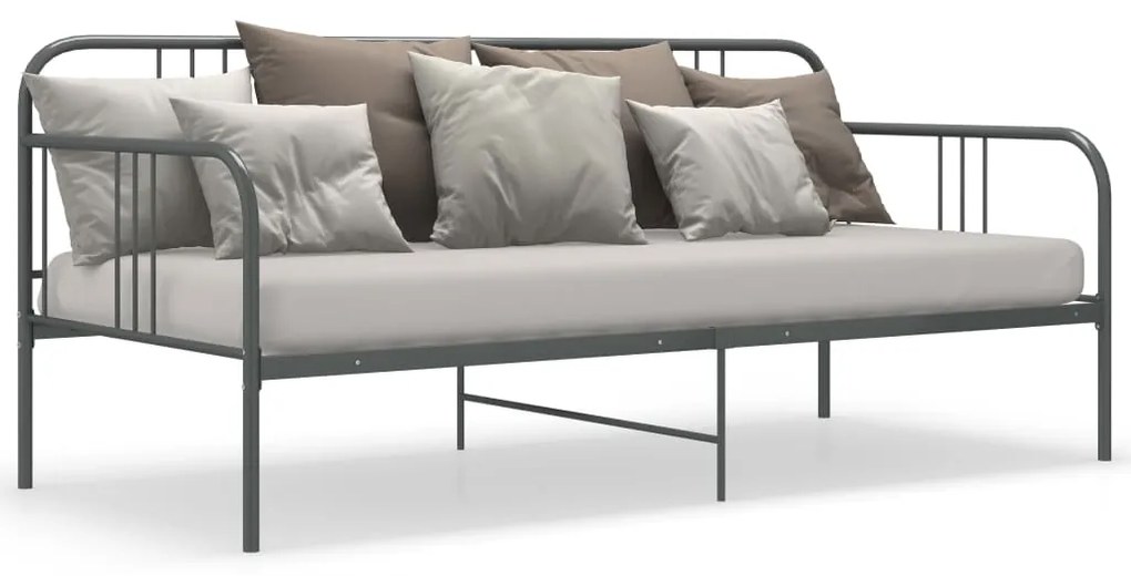 Sofá-cama 90x200 cm metal cinzento