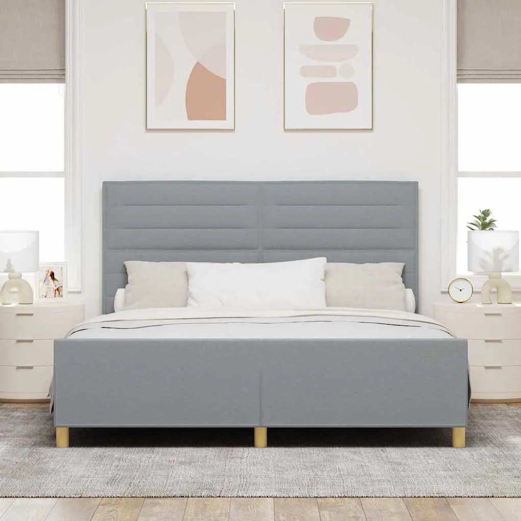 Estrutura de Cama vidaXL Cinza Claro 180x200 cm Tecido