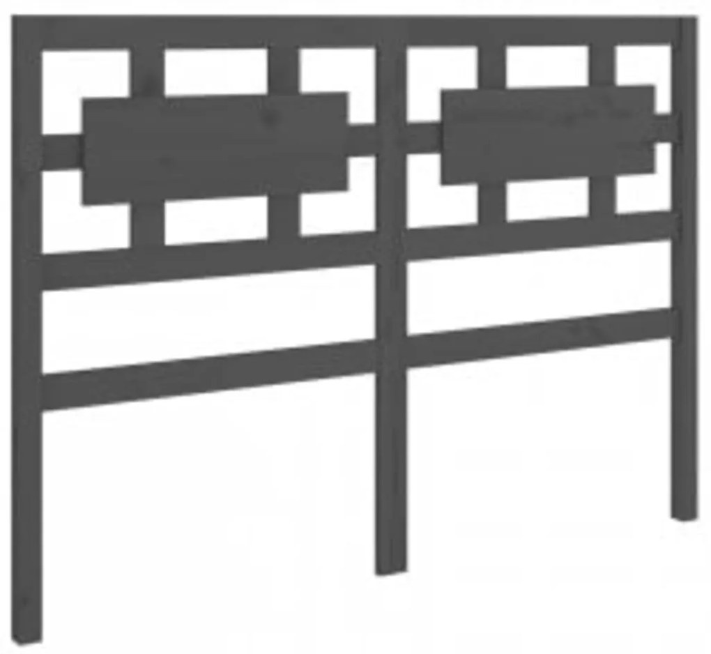 Estrutura de cama king 150x200 cm madeira maciça cinza