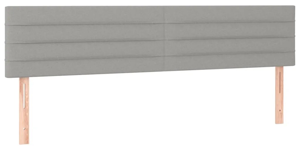 Cama box spring c/ colchão e LED 120x190 cm tecido cinza-claro