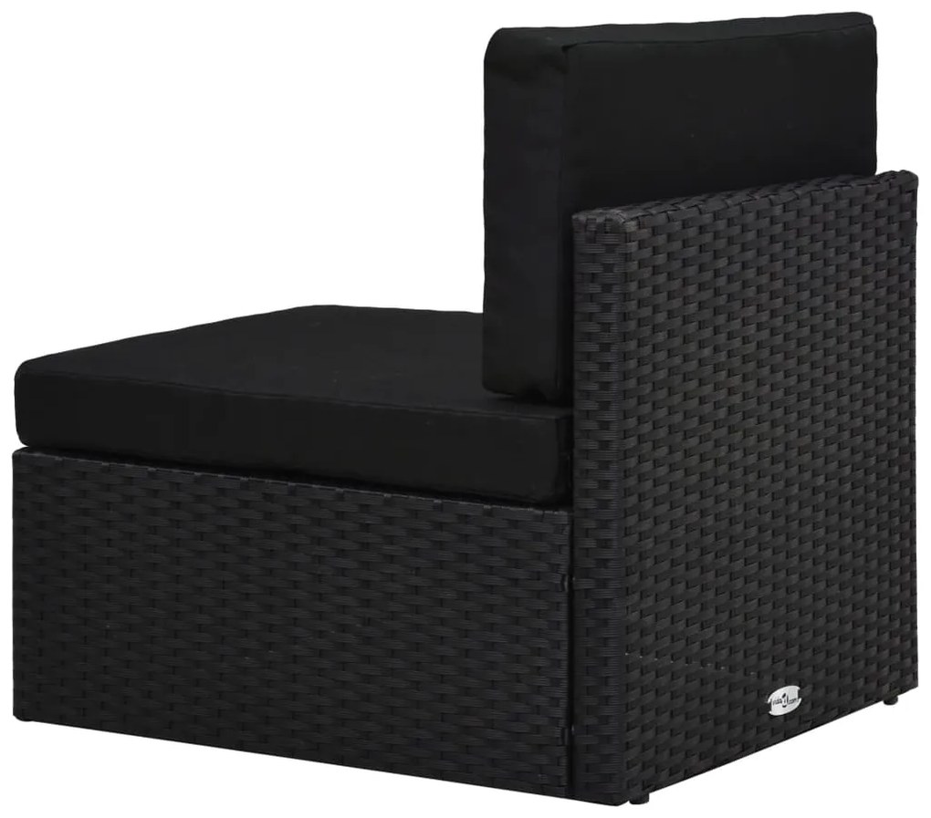 8 pcs conjunto lounge para jardim vime PE preto