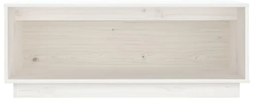 Móvel de TV 90x35x35 cm madeira de pinho maciça branco
