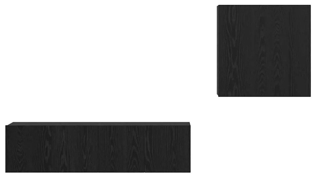 Conjunto de Armários para TV 4 pcs Carvalho Preto