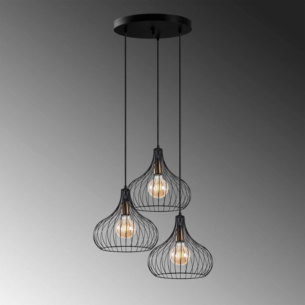 Candeeiro de Teto Teldamla – Preto Antigo – 47 x 47 x 120 cm