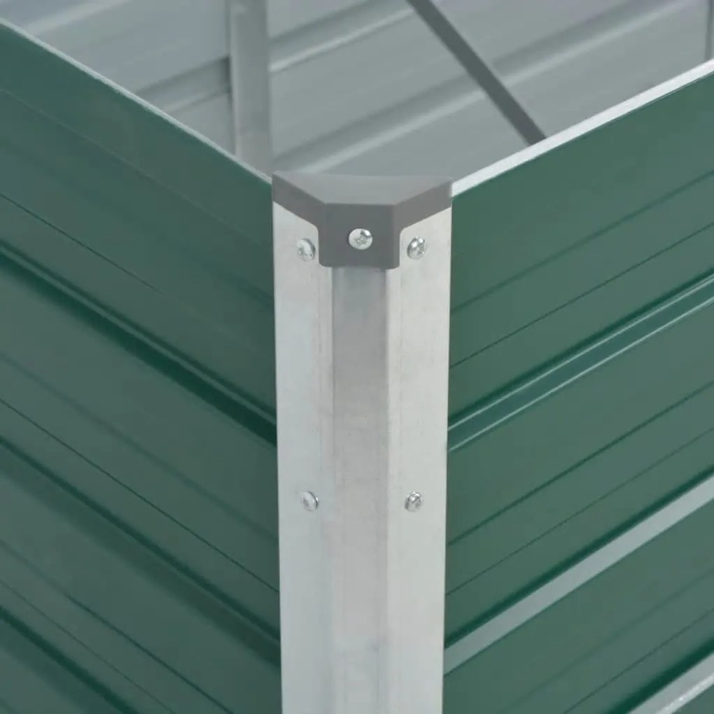 Canteiro elevado de jardim aço galvanizado 320x80x45 cm verde