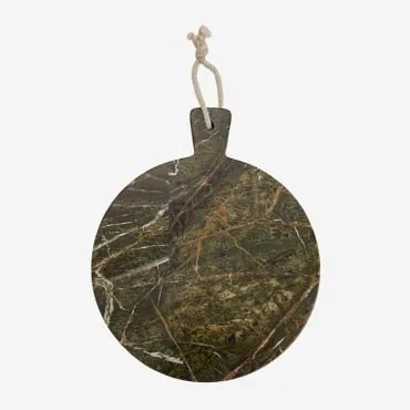 Tábua Redonda Para Servir Ø20 Cm Em Mármore Calven Mármore Verde Forest - Sklum