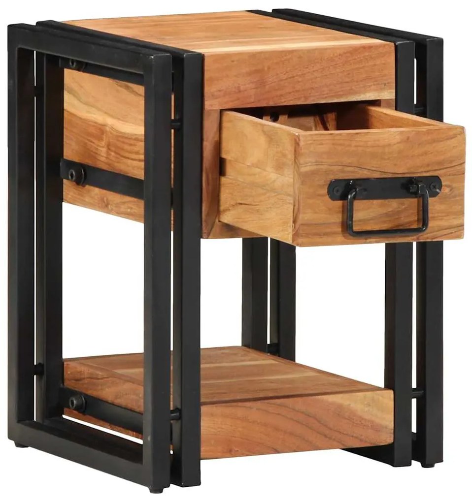 vidaXL Armário de Cabeceira com gaveta Castanho 30 x 30 x 40 cm