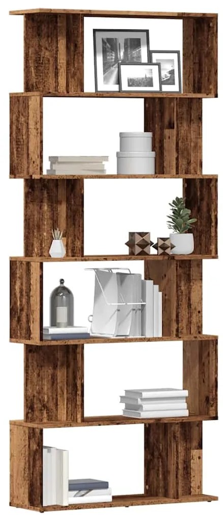 vidaXL Armário de livros madeira velha 80x24x192 cm madeira trabalhada