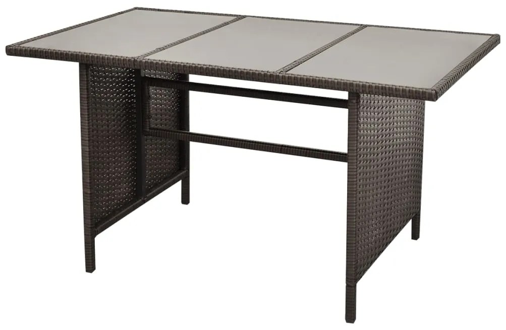 4 pcs conjunto lounge jardim c/ almofadões vime PE castanho