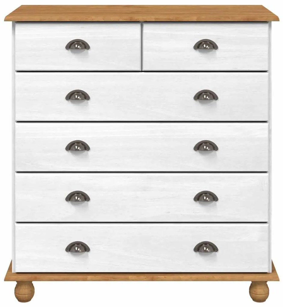 Cômoda "ASKIM" Branca 91x40x95,5 cm Madeira Sólida de Pinho