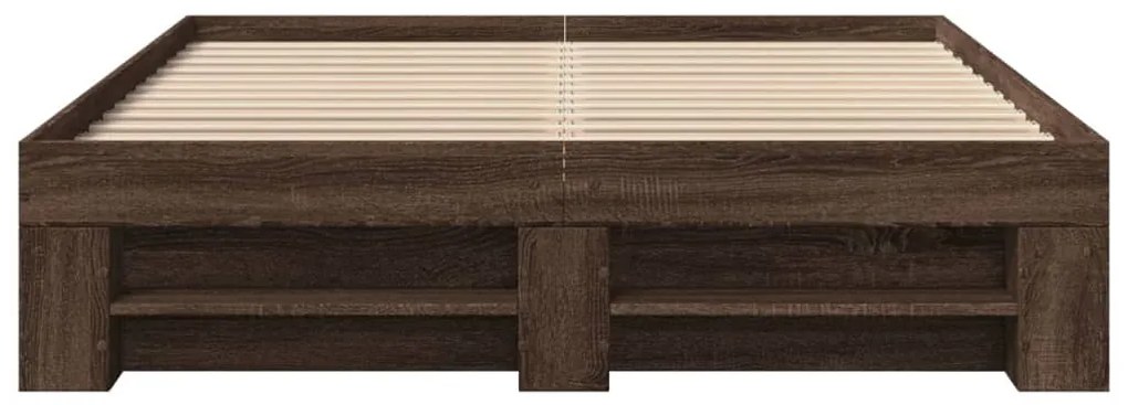 Estrutura cama s/ colchão derivados madeira carvalho castanho