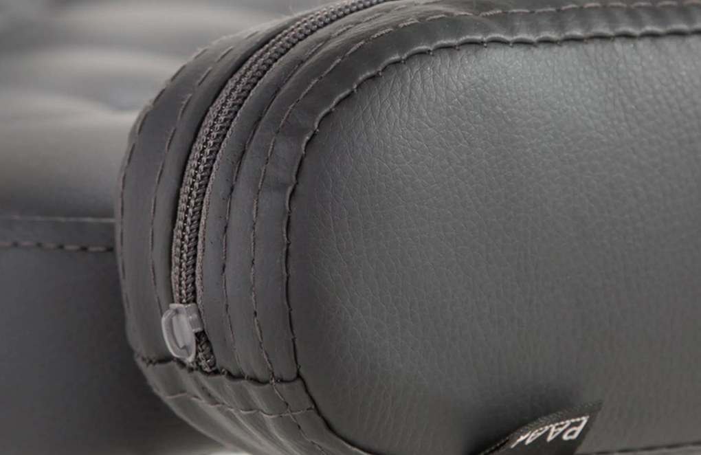 Banco de bar Dublin em couro sintético 62 x 103-123 x 55 cm Cinzento