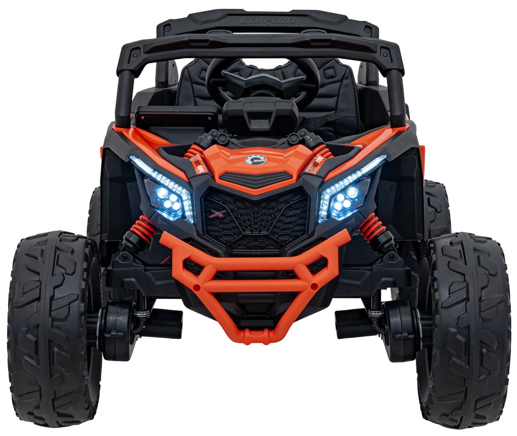 Buggy elétrico para Crianças ATV CAN-AM Maverick 24V 4x4 Rodas Espuma EVA, Assentos couro ecológico Laranja