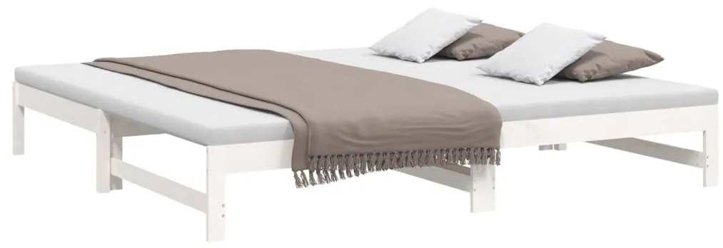 Sofá-cama de puxar 2x(80x200) cm pinho maciço branco