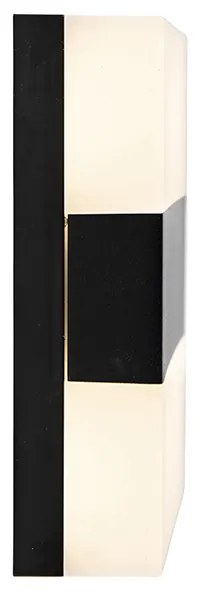 Candeeiro de parede exterior moderno preto IP44 com LED - Dualy Moderno