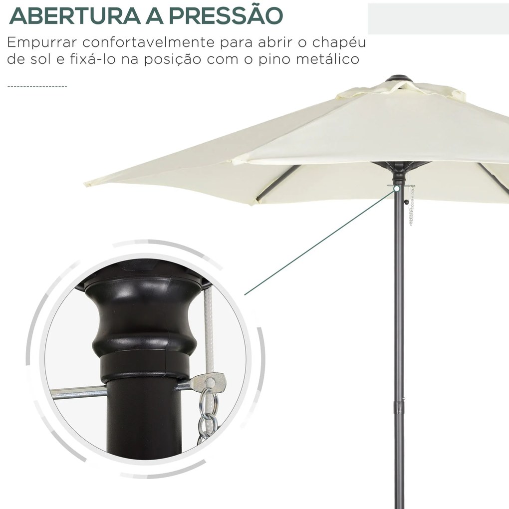 Guarda-sol de Jardim com Mastro Desmontável – Chana – Bege – Ø196x200
