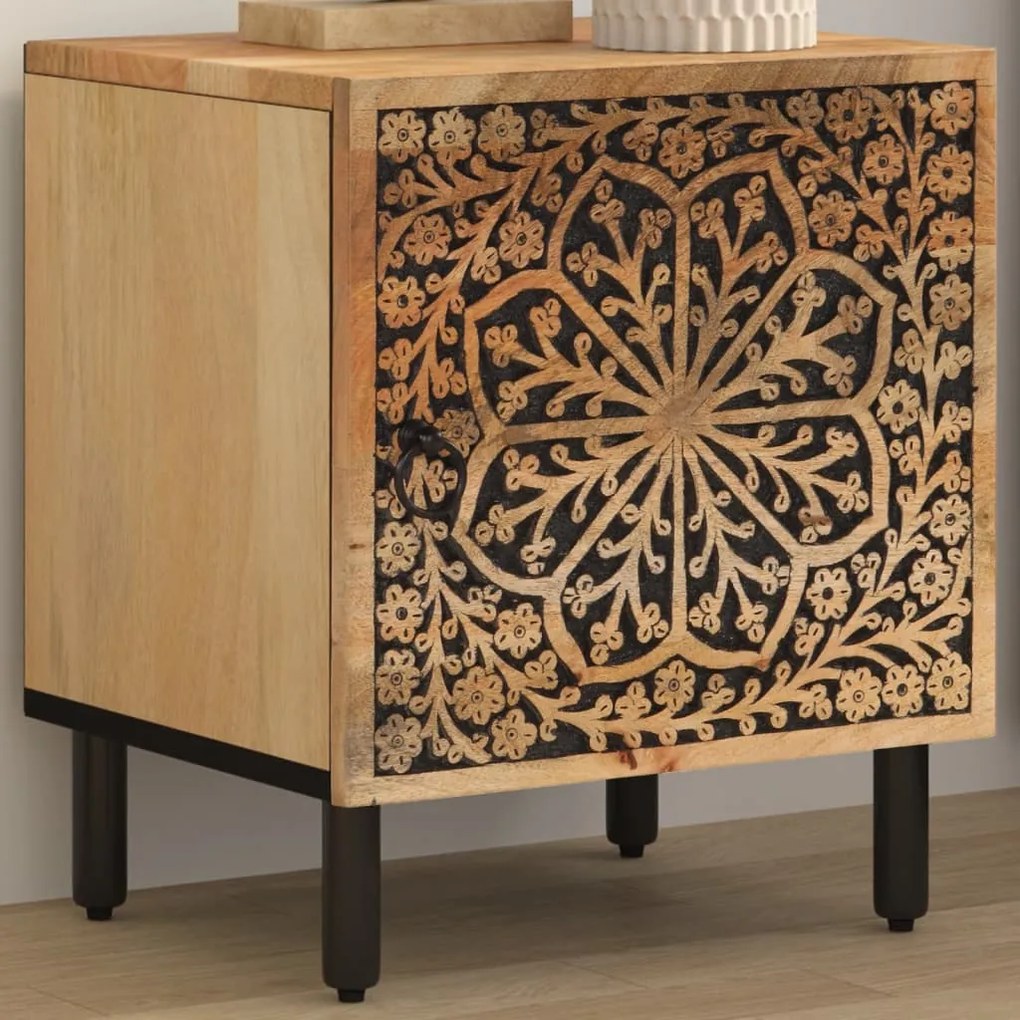 vidaXL Mesa de cabeceira 40x33x46 cm madeira de mangueira maciça