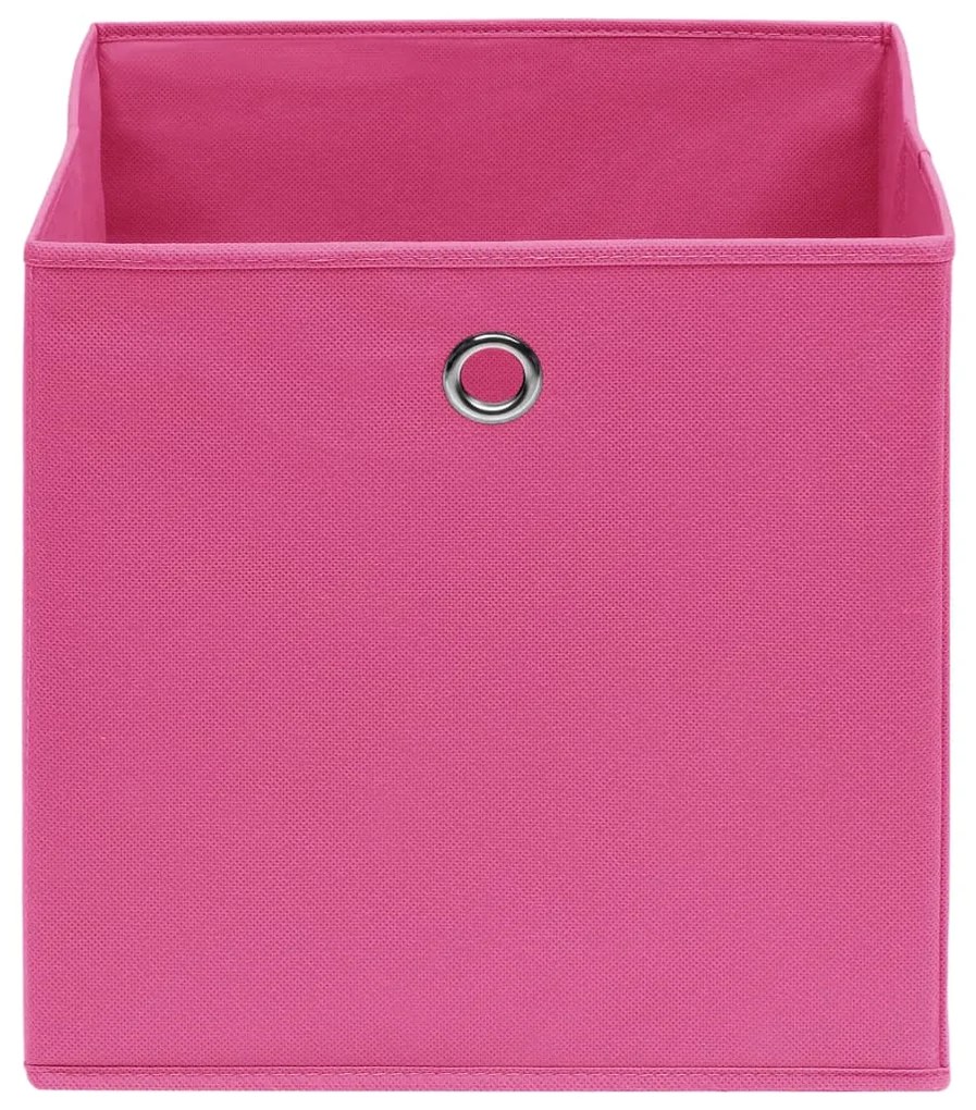 Caixas arrumação 4 pcs 28x28x28 cm tecido-não-tecido rosa