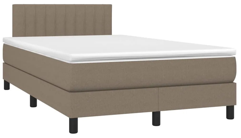 Cama box spring colchão/LED 120x200cm tecido cinza-acastanhado