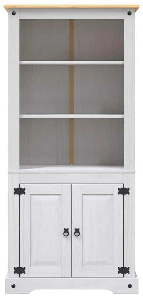 Guarda-louças Corona em pinho mexicano 80x40x170 cm branco